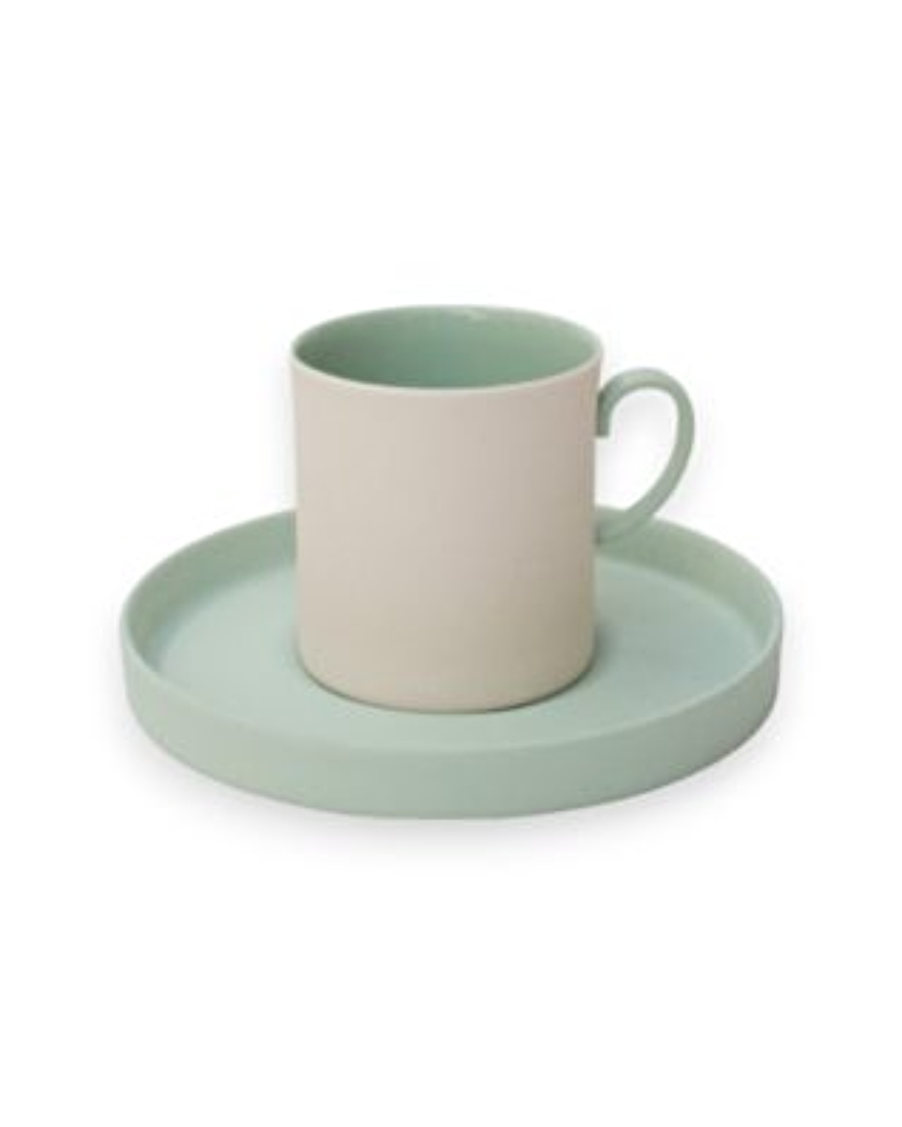 Tabaklı kahve fincan bej ve mint